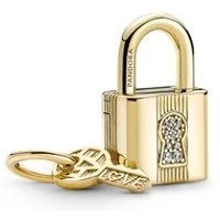 Gold Padlock & Key Charm