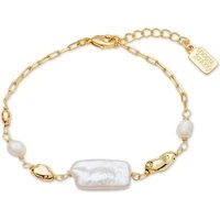 Gold Pearl Teardrop Bracelet - Gold