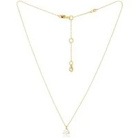 Gold Pearl Trio Prong Necklace