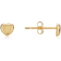 Gold Petite Puff Heart Stud Earrings - Gold