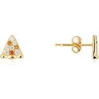 Gold Pizza Stud Earrings - Gold