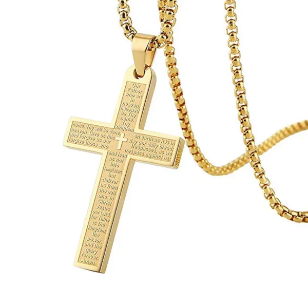 Gold Plated Cross Necklace - Gold