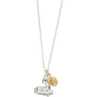 Gold Plated Mix Deer Flower Necklace - Silver