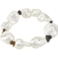 Gold Plated Rhythm Large Pearl Bracelet - Gold