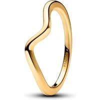 Gold Polished Wave Ring - 52