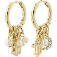 Gold Prucence Charms Hoop Earrings - Gold