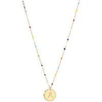 Gold Rainbow Letter Necklace - Letter A