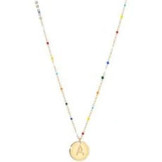 Gold Rainbow Letter Necklace - Letter A