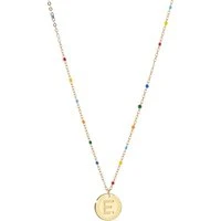 Gold Rainbow Letter Necklace - Letter E