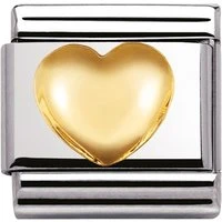 Gold Raised Heart Charm