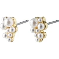 Gold Relando Pearl Cluster Stud Earrings - Gold