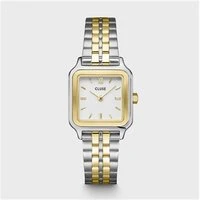 Gold + Silver Gracieuse Petite Square Watch - Gold