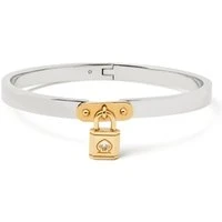 Gold + Silver Padlock Bangle - Gold