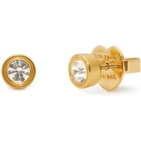 Gold Single Set In Stone Crystal Stud - Gold