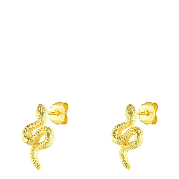 Gold Snake Stud Earrings