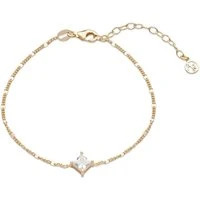 Gold Solitaire Sunburst Bracelet - Gold