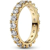 Gold Sparkling Row Eternity Ring - 58