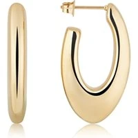 Gold Stainless Steel Oval Chunky Earring - Gold