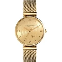 Gold T-Bar Light Gold Dial Honeycomb and Bee Detail Watch