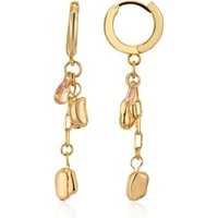 Gold Teardrop Charm Earrings - Gold