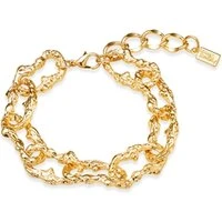 Gold Texture Statement Chain Bracelet - Gold