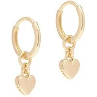 Gold Tiny Heart Huggie Earrings