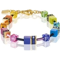 Gold Tone Rainbow Cubes Bracelet