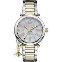 Gold Toned Mother of Pearl Orb Watch - Gold