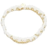 Gold Triple Stretch Beaded Bracelet - 17cm