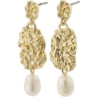 Gold True Hammer Pearl Earrings - Gold