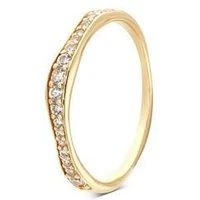 Gold Twist Circle Ring - Ring Size 56 Gold