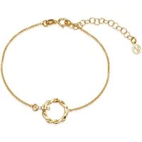 Gold Twist Crystal Circle Bracelet - Gold