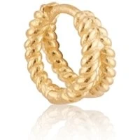 Gold Twist Single Hoop Earrings - Gold