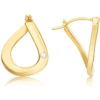 Gold Wave Huggie Hoop Earrings - Gold