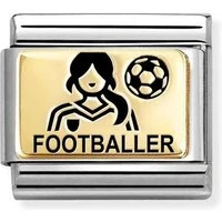 Gold Woman Footballer Charm