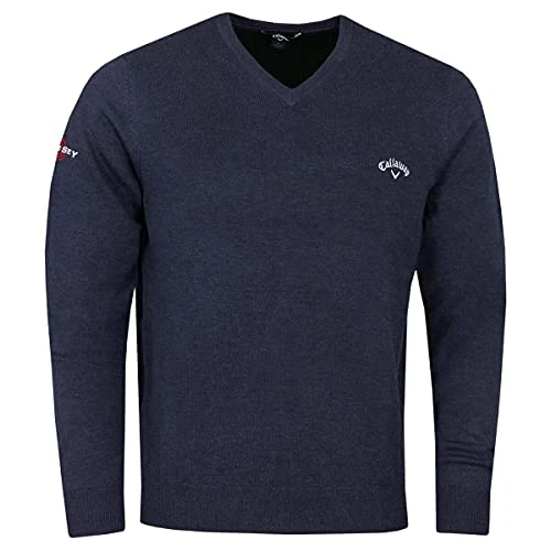 Golf Mens Odyssey LS V-Neck Sweater - Navy Heather - L