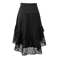 Gothic Medieval Dress Women Lace Skirt Dress Halloween Drawstring Patchwork Gothic Party Women's Skirt Hoop Skirt Petticoat (Black, XXL) Gothic Medieval Dress Women Lace Skirt Dress Halloween Drawstring Patchwork Gothic Party Women's Skirt Hoop Skirt Petticoat (Black, XXL)
