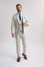 Grant Stone Pinstripe Double Breasted Piece Suit