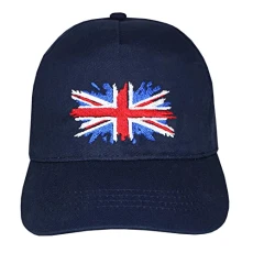 Great Britain Union Jack Flag Navy Adjustable Adult's Baseball Cap, M-L Great Britain Union Jack Flag Navy Adjustable Adult's Baseball Cap, M-L