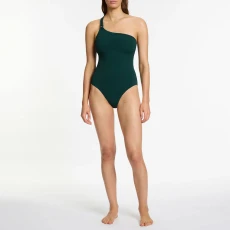 Green Islarib One Shoulder One Piece Swimsuit