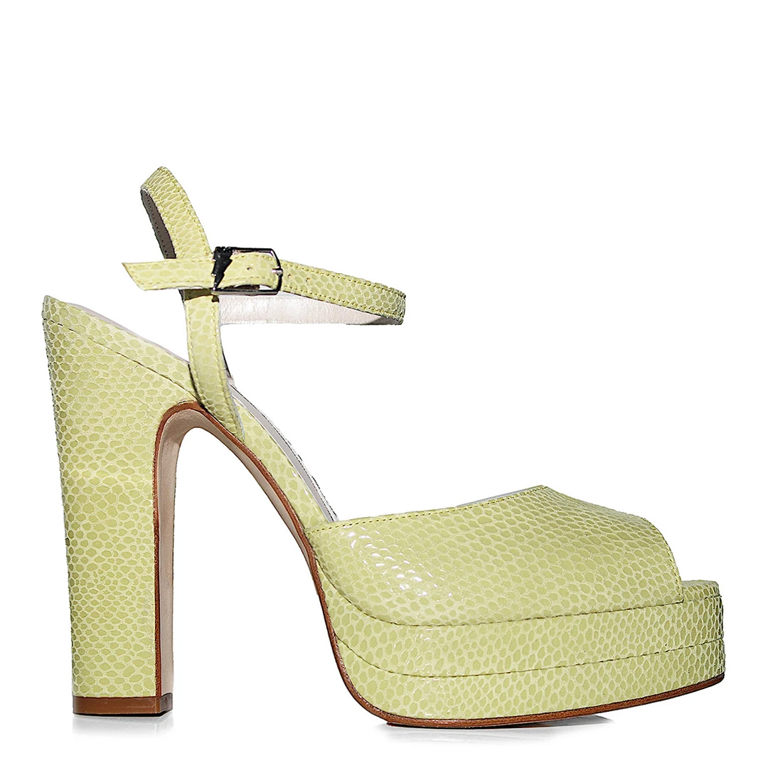 Green Ivy Heeled Sandal