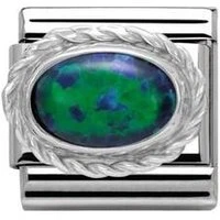 Green Opal Charm - Silver