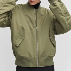 Green Oversized Bomber Jacket