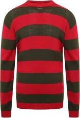 Green Red Stripe Kids Unisex Girls Boys Halloween Fancy Dress Knitted Jumper Sweater Jumper 11/12