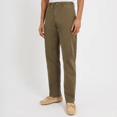 Green Regular Fit Stretch Chino Trousers