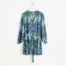Green Shifted Geo Mini Dress