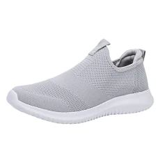 Green Shoes Fashion Spring Summer Men's Sports Shoes Bottom Lightweight Woven Mesh Fly Breathable Comfortable Simple Style Sneakers Men Winter, grey, 10.5 UK