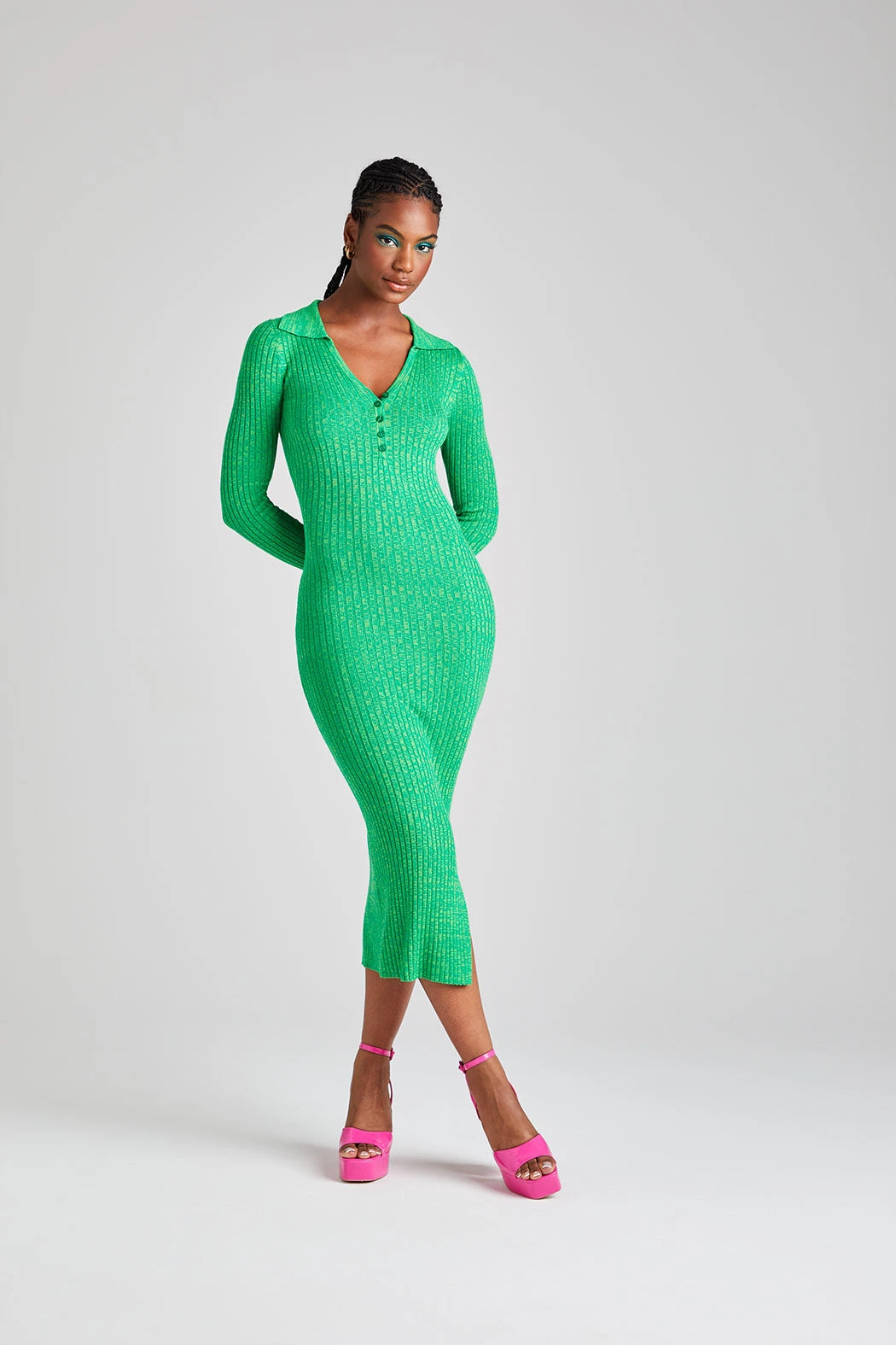 Green Twist Polo Dress /