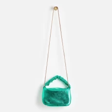 Green Viv Metallic Clutch