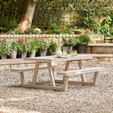 Grey Aluminium Aruba Outdoor Bench Set